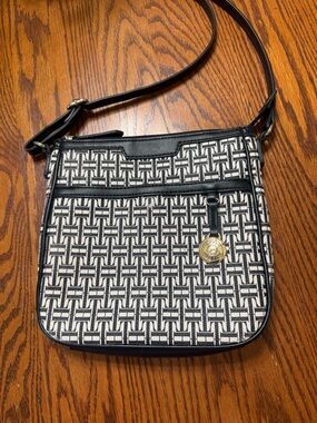Tommy Hilfiger Black and White Crossbody Bag